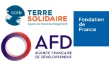 L'image présente plusieurs logos d'organisations. En haut à gauche se trouve le logo de CCEM, avec un slogan indiquant un engagement pour le changement. À droite, on voit le logo de la Fondation de France. En bas, le logo de l'AFD (Agence Française de Développement) est également visible. Chaque logo est distinctif et représente des entités associées à l'aide et au développement.