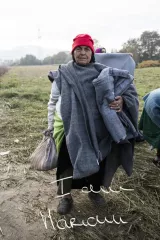 Mariam à Kljuc Brdovecki, frontière Croatie-Slovénie, le 25 octobre 2015