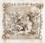 Narcisse-Alexandre Buquet, {La masacre de Yeda,} pañuelo ilustrado, Rouen, julio de 1858