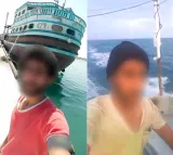 Selfies d'Obeyd dans son travail de pêche