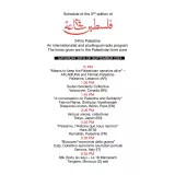 L'immagine mostra un programma per la terza edizione di un evento intitolato "24hrs Palestine", dedicato a temi legati alla Palestina. Il programma è datato per il 28 settembre 2024 e include una serie di attività e presentazioni che si svolgeranno in diverse città e fusi orari. Gli orari sono mostrati in relazione al fuso orario palestinese. Le attività includono un discorso su come mantenere viva la narrativa palestinese e vari eventi organizzati da collettivi e attivisti di diverse località, tra cui Vancouver, Londra, e altre città.